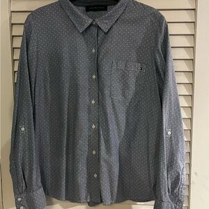 Tommy Hilfiger Blue Polka Dot Button Down Shirt